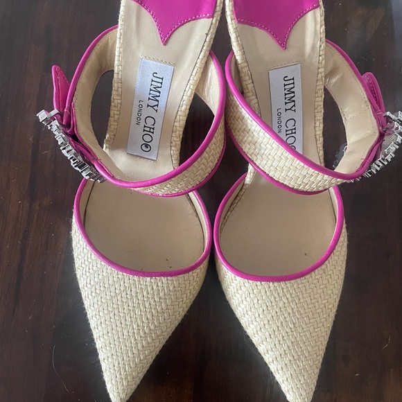 Jimmy Choo Tan and Pink Heels - Picture 2 of 4
